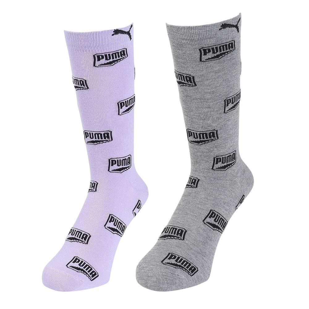 プーマ（PUMA）（レディース）総ロゴ HS ソックス 2足組 3563098-GR