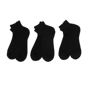 (レディース)パイル 3足組 アンクルソックス 895Q3OK0012BLK