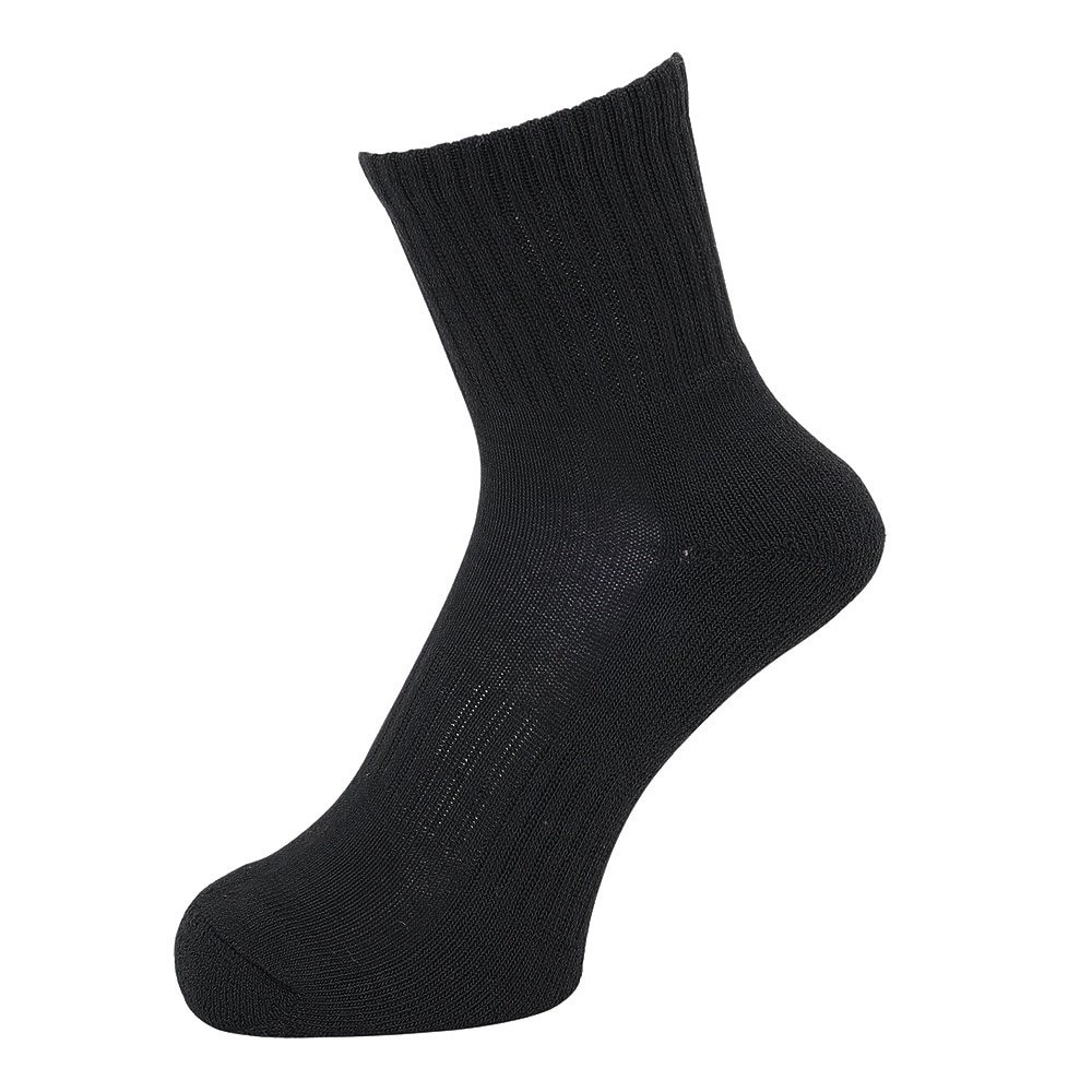 クー（Coo.）（レディース）ヒートクロス 3足組 アンクル丈 ソックス 895Q4GSA0055 BLK 黒 22-25cm 抗菌防臭