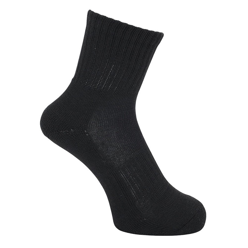クー（Coo.）（レディース）ヒートクロス 3足組 アンクル丈 ソックス 895Q4GSA0055 BLK 黒 22-25cm 抗菌防臭
