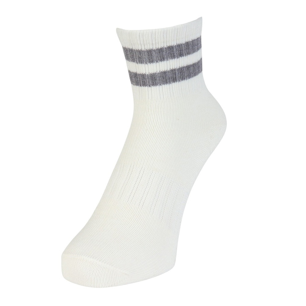 クー（Coo.）（レディース）靴下 アンクル丈ソックス 3足組 LGYDGYBLU 22-25センチ 895CO5GSA0044 LGY ラインソックス 抗菌 防臭 シンプル カジュアル 新調 