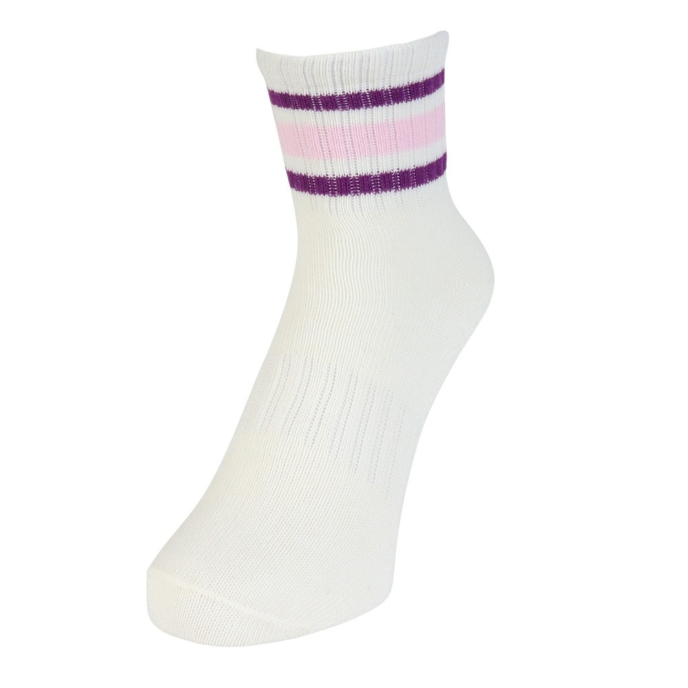 クー（Coo.）（レディース）靴下 アンクル丈ソックス 3足組 NVYPNKLGN 22-25センチ 895CO5GSA0045 NVY ラインソックス 抗菌 防臭 シンプル カジュアル 新調 