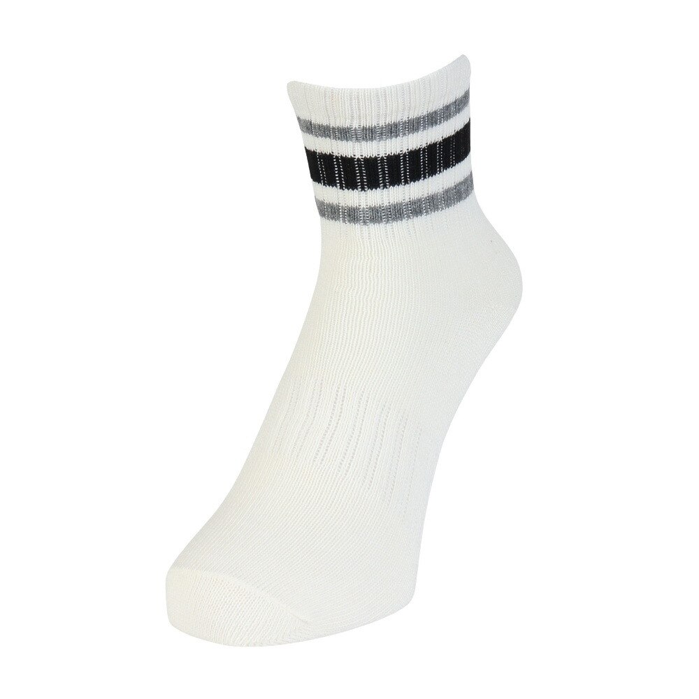 クー（Coo.）（レディース）靴下 アンクルソックス 3足組 LGNGRNNVY 白 22-25センチ 895CO5GSA0046 LGN ラインソックス 抗菌 防臭 シンプル カジュアル 新調 