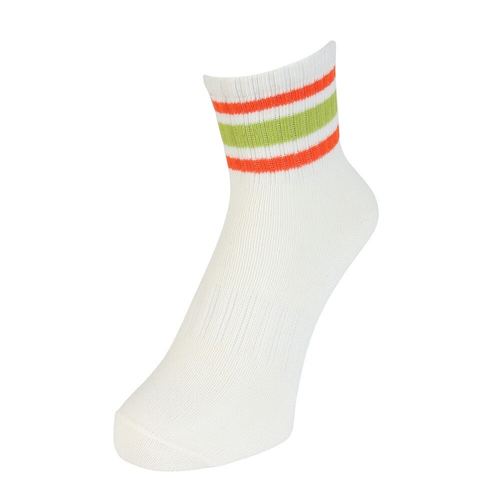 クー（Coo.）（レディース）靴下 アンクルソックス 3足組 LGNGRNNVY 白 22-25センチ 895CO5GSA0046 LGN ラインソックス 抗菌 防臭 シンプル カジュアル 新調 