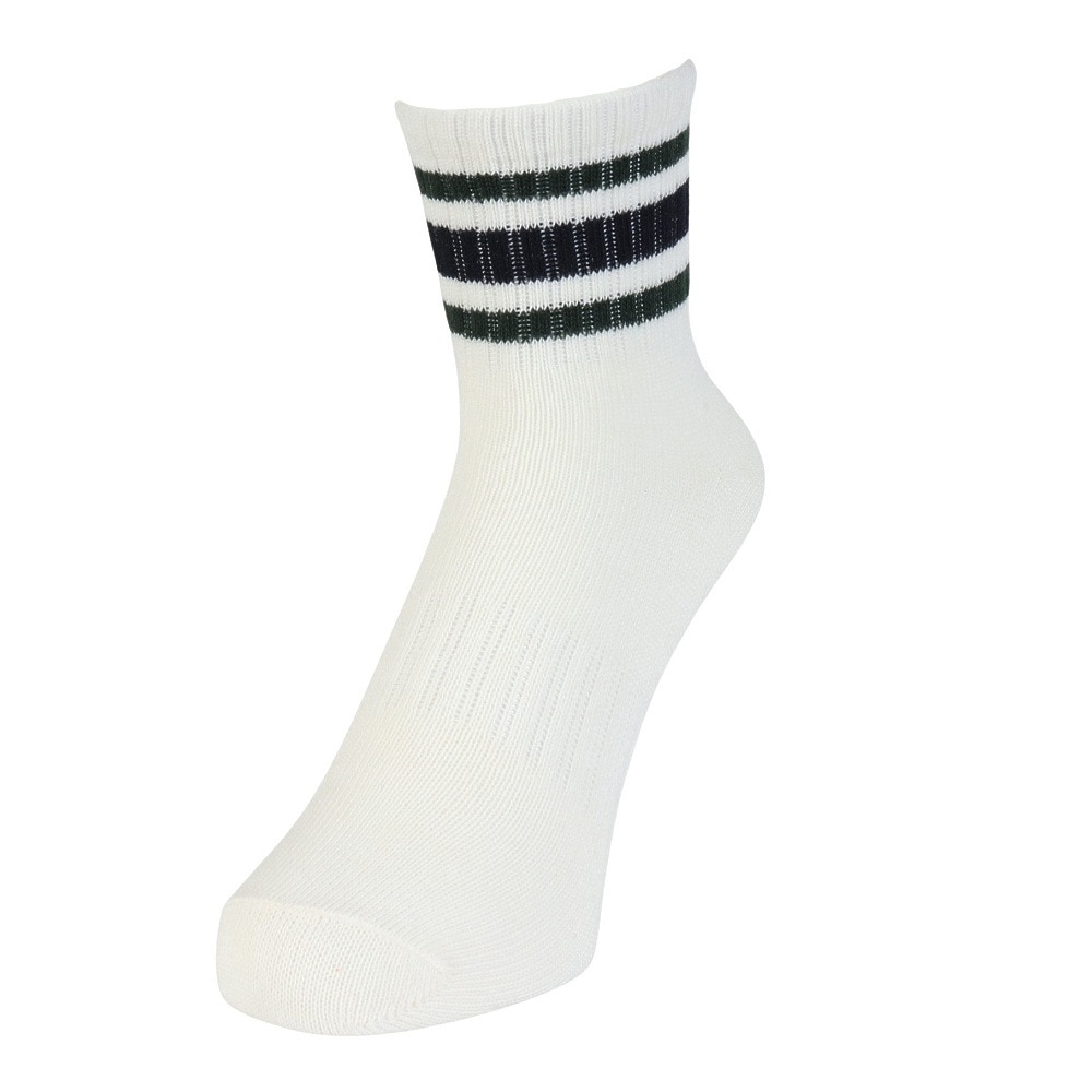 クー（Coo.）（レディース）靴下 アンクル丈ソックス 3足組 BLKWHTOFF 22-25センチ 895CO5GSA0047 BLK ラインソックス 抗菌 防臭 シンプル カジュアル 新調 