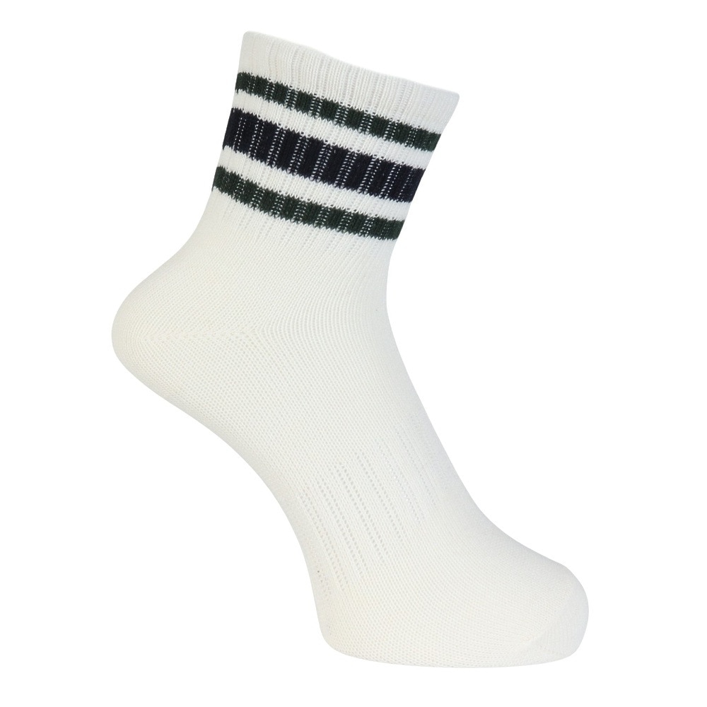 クー（Coo.）（レディース）靴下 アンクル丈ソックス 3足組 BLKWHTOFF 22-25センチ 895CO5GSA0047 BLK ラインソックス 抗菌 防臭 シンプル カジュアル 新調 