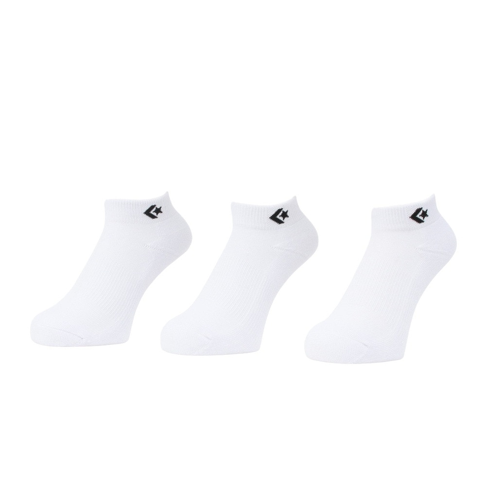 コンバース（CONVERSE）（レディース）アンクルソックス 3足組 白 23-25センチ 41900020 シンプル スポーツ 部活 学生