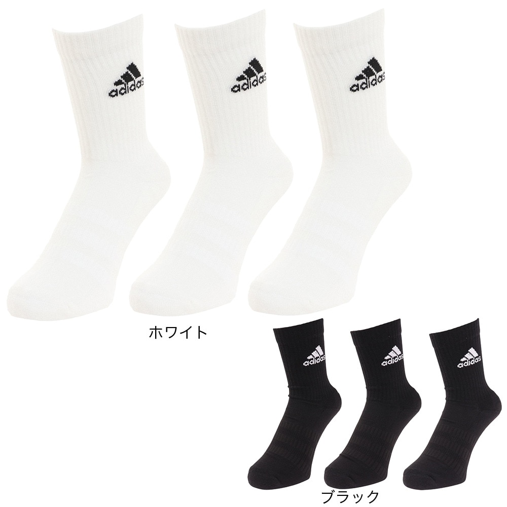 アディダス（レディース）クッション クルー ソックス 3足組み FXI66-DZ9356
