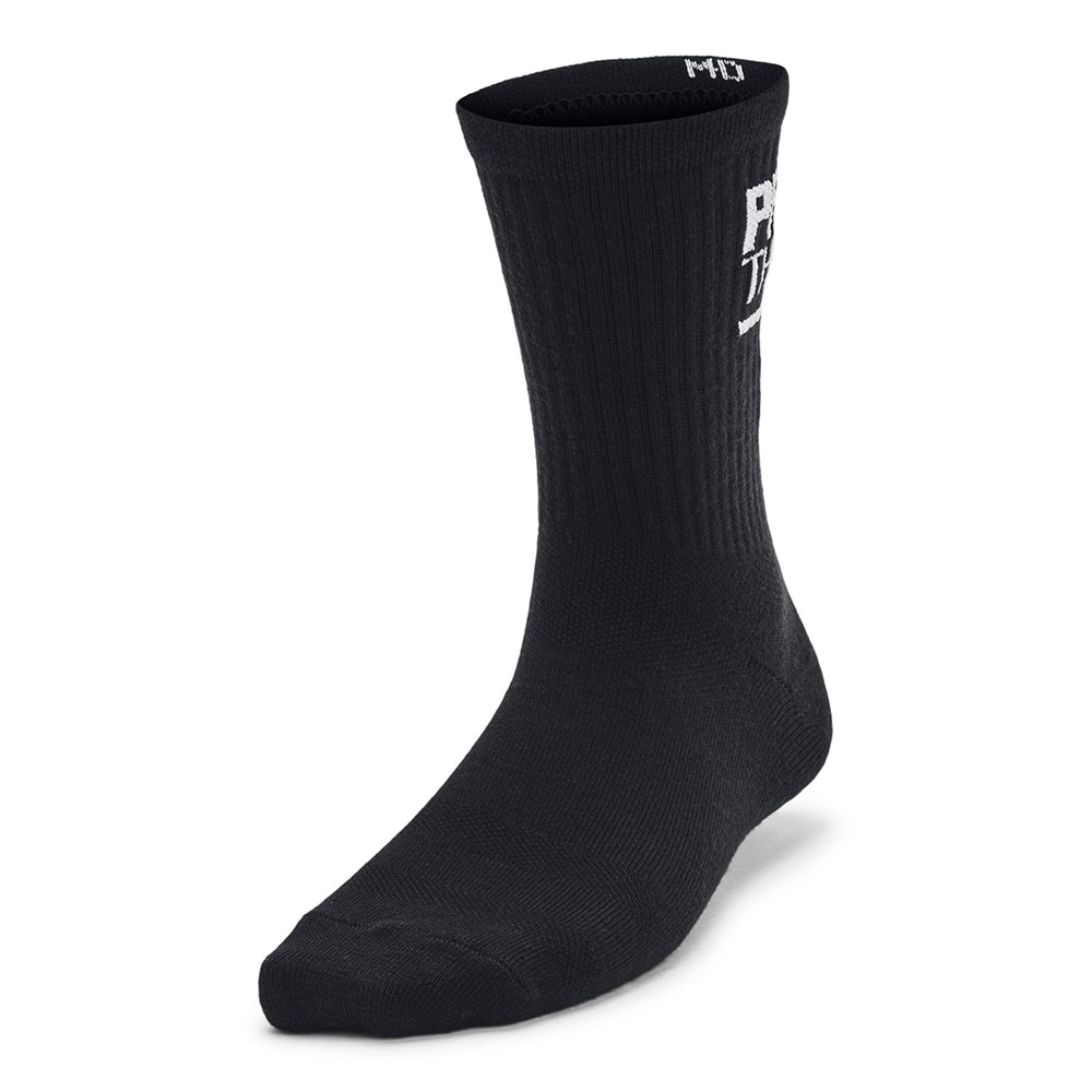 アンダーアーマー（UNDER ARMOUR）（レディース）エッセンシャル ノベルティ クルー ソックス 3足組 1382942 001 黒