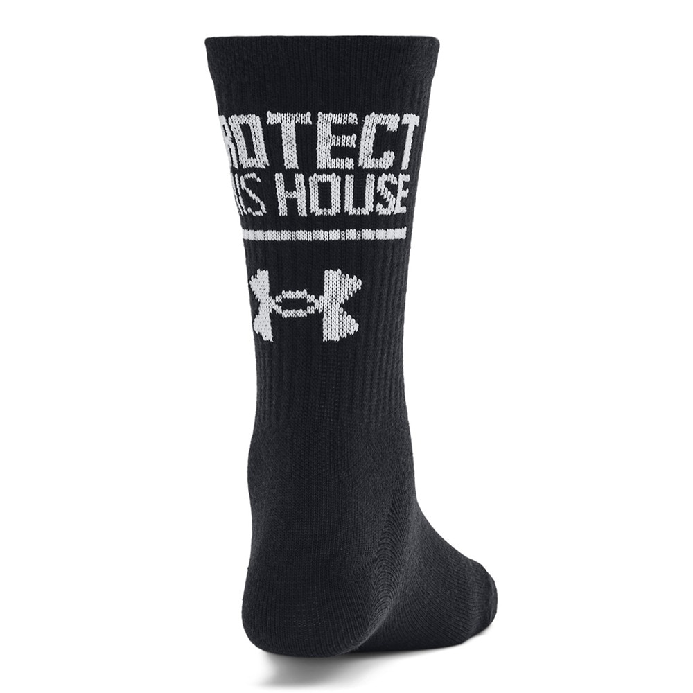 アンダーアーマー（UNDER ARMOUR）（レディース）エッセンシャル ノベルティ クルー ソックス 3足組 1382942 001 黒