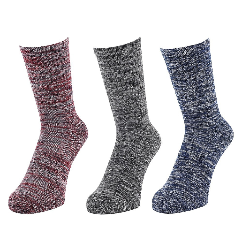 クー（Coo.）（レディース）ヒートクロス 3足組 クルー丈 ソックス 895Q4GSA0056 RED 22-25cm 抗菌防臭