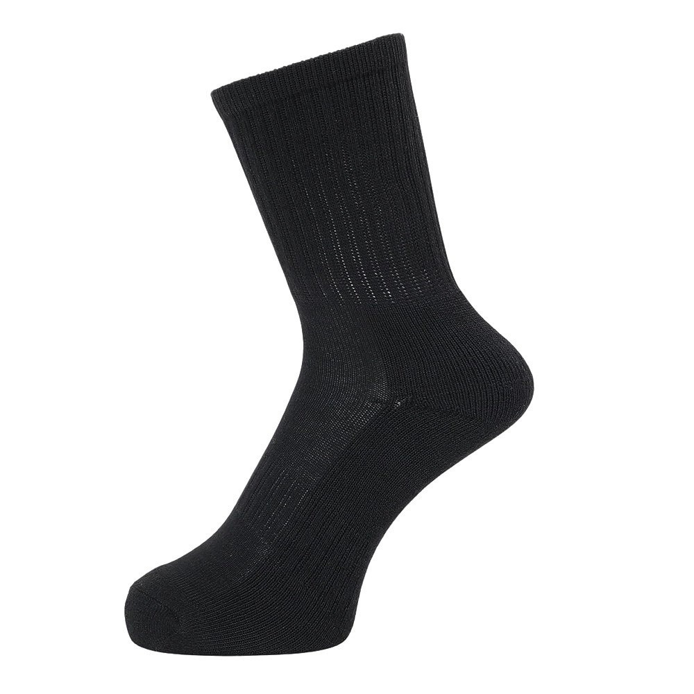 クー（Coo.）（レディース）ヒートクロス 3足組 クルー丈 ソックス 895Q4GSA0057 BLK 黒 22-25cm 抗菌防臭