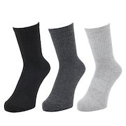 (レディース)ヒートクロス 3足組 クルー丈 ソックス 895Q4GSA0059 GRY 22-25cm 抗菌防臭