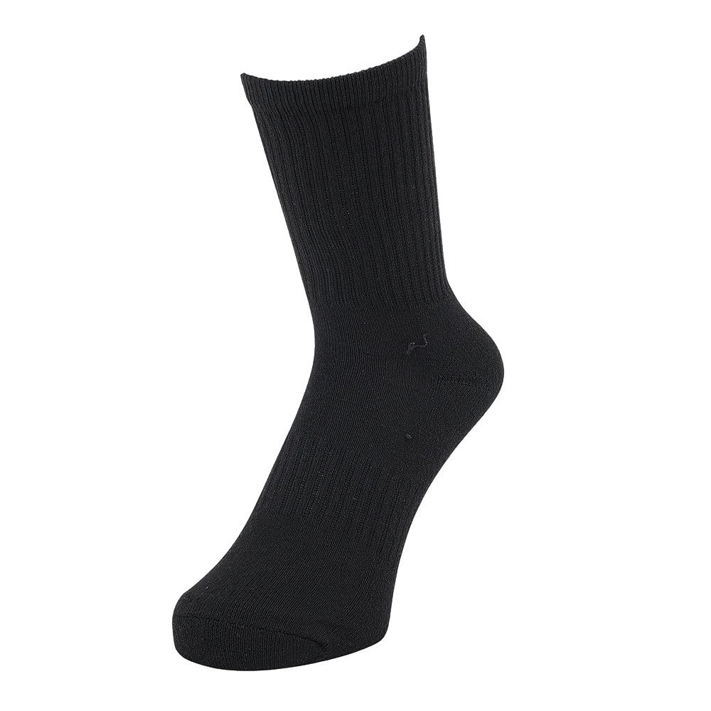 クー（Coo.）（レディース）ヒートクロス 3足組 クルー丈 ソックス 895Q4GSA0060 BLK 22-25cm 抗菌防臭