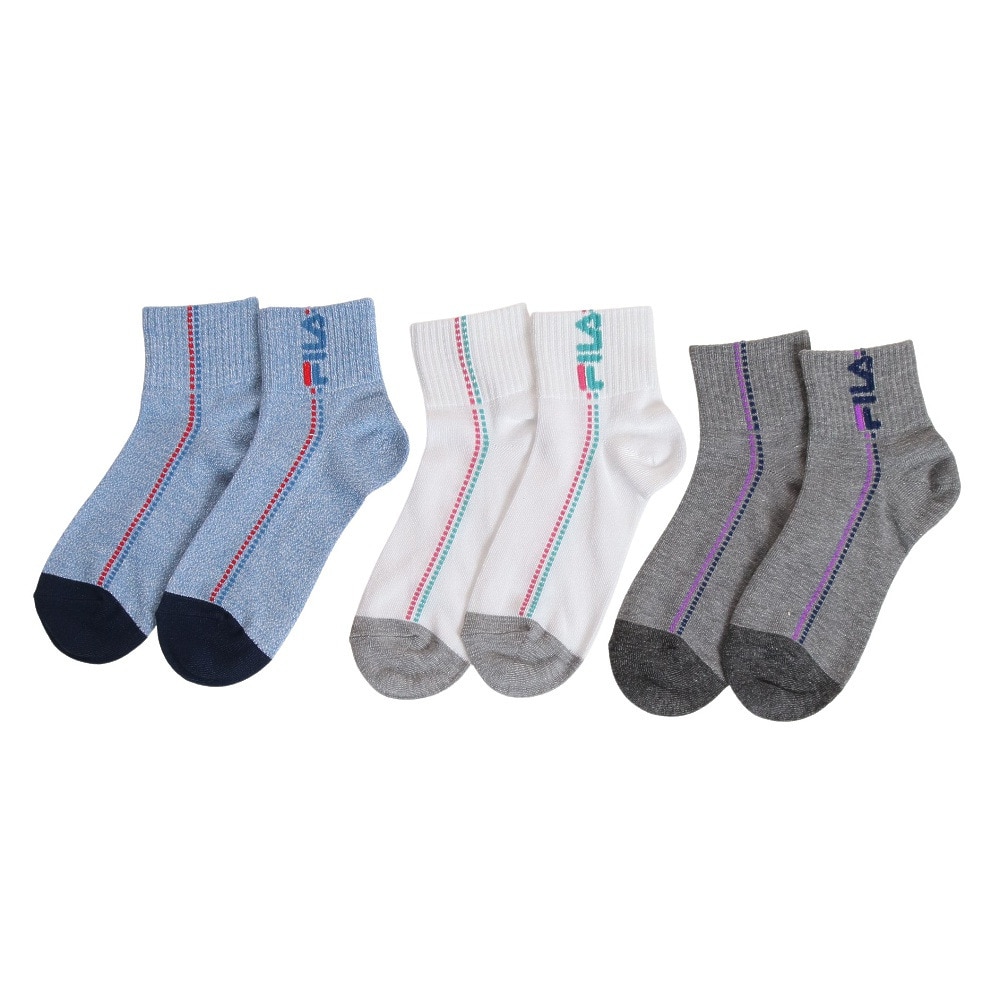 フィラ（FILA）（レディース）3足組 ショートソックス 3520657-01-235
