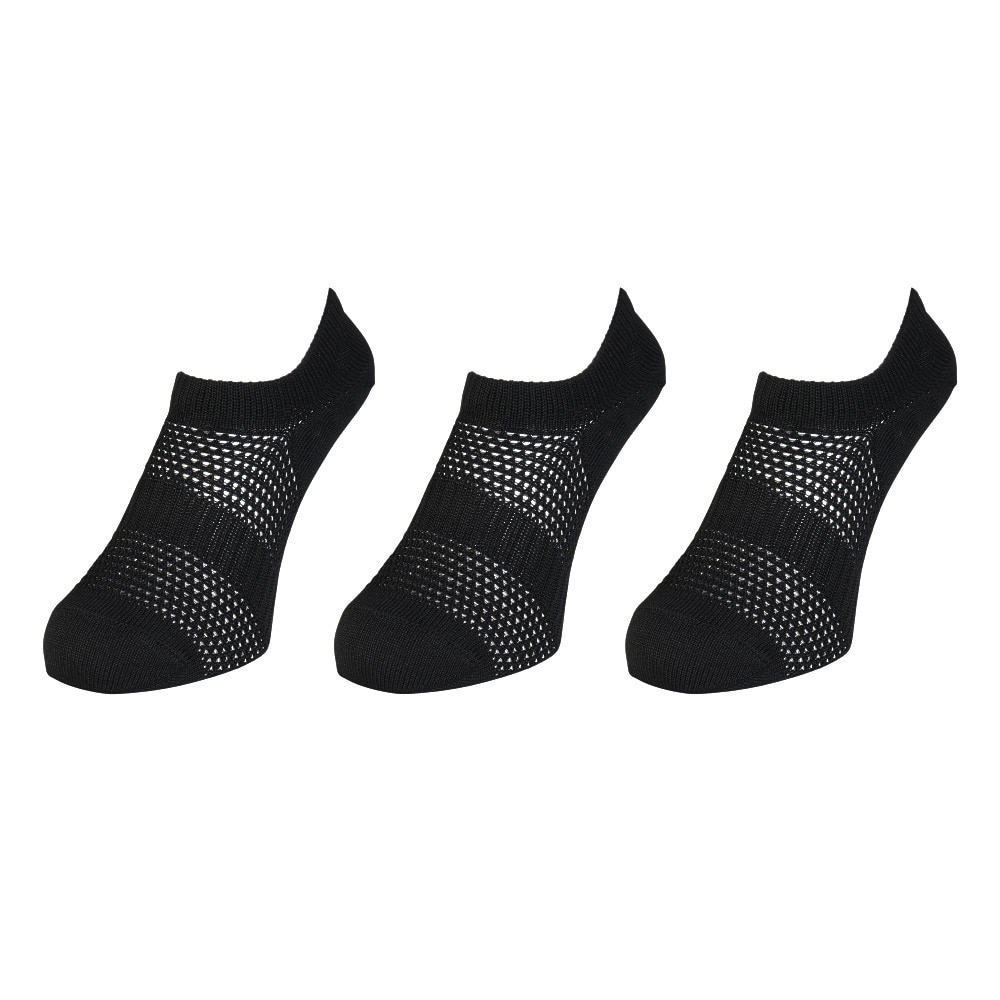 クー（Coo.）（レディース）冷感HMスニーカーイン ショート丈ソックス 3足組 黒 22-25センチ BLK3 895CO5GSA0001 BLK 吸汗速乾 接触冷感 カジュアル