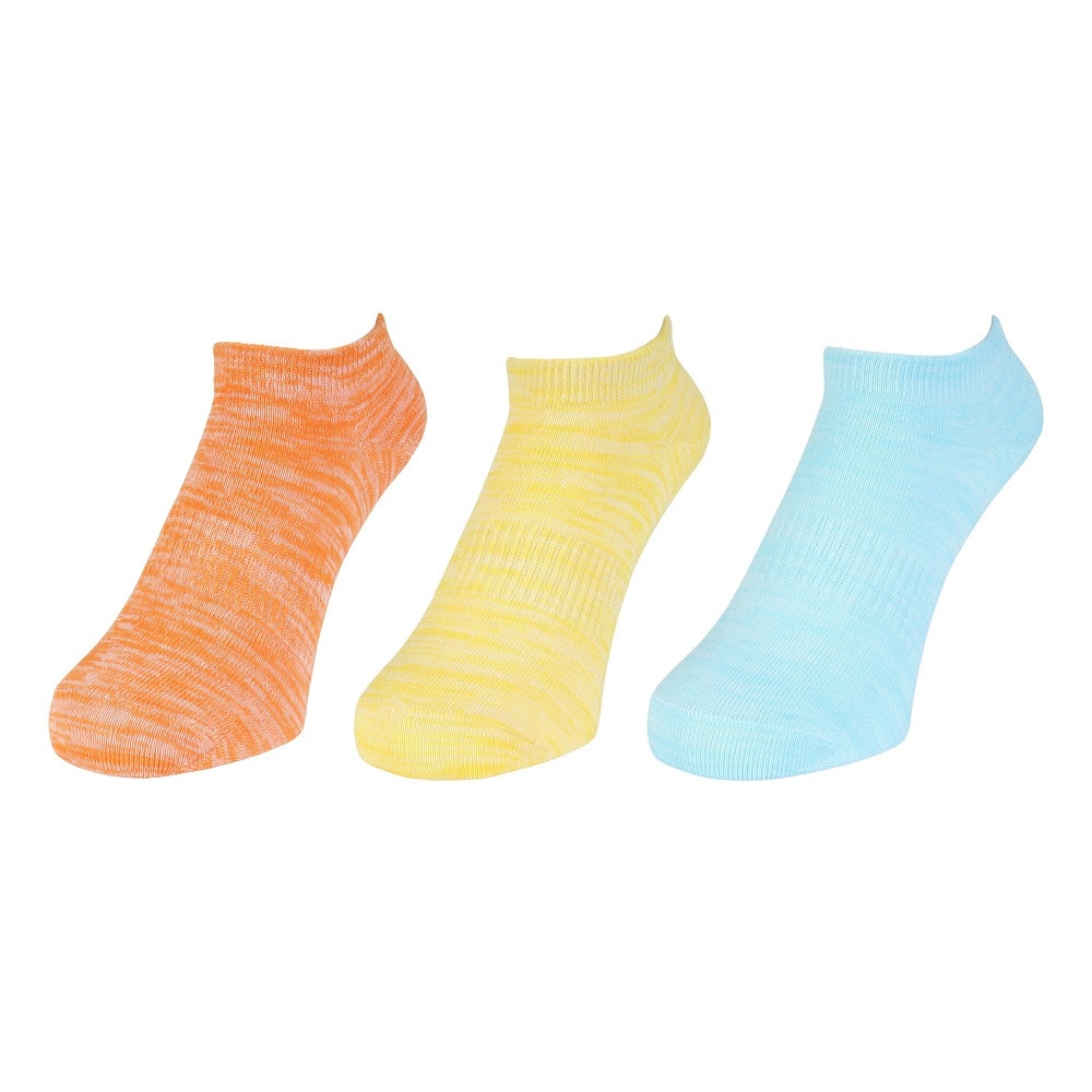クー（Coo.）（レディース）靴下 ショート丈ソックス 3足組 YELBLUORG  22-25センチ 895CO5GSA0040 YEL 吸汗速乾 接触冷感 カジュアル