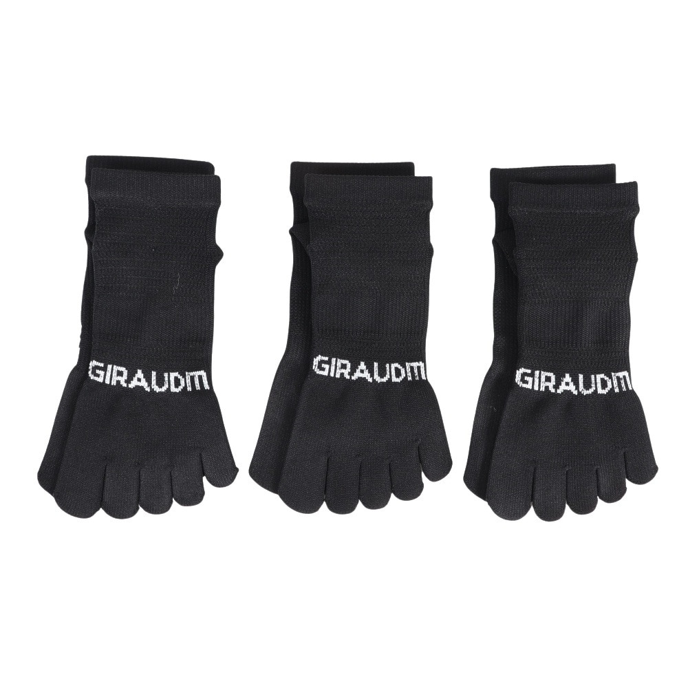 ジローム（GIRAUDM）（レディース、キッズ）ストロング5本指ソックス 3足組 BLK SK3S0052-WA894-GROK