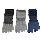 (レディース)靴下 冷感 5指ソックス 3足組 GRYNVYBLK 22-25センチ 895CO5GSA0009 GRY  吸汗速乾 接触冷感 5本指ソックス おしゃれ カジュアル