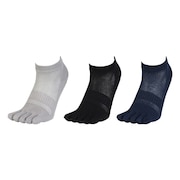 (レディース)靴下 消臭 5指ソックス 3足組 GRYNVYBLK 22-25センチ 895CO5GSA0026 GRY  吸汗速乾 消臭 防臭 抗菌 新調 新学期 新生活