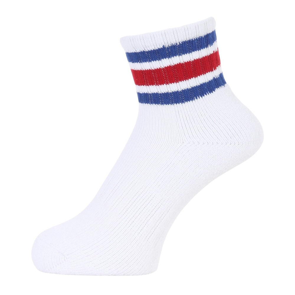 クー（Coo.）（レディース）アンクル ラインソックス 895Q3OK0106 WHT