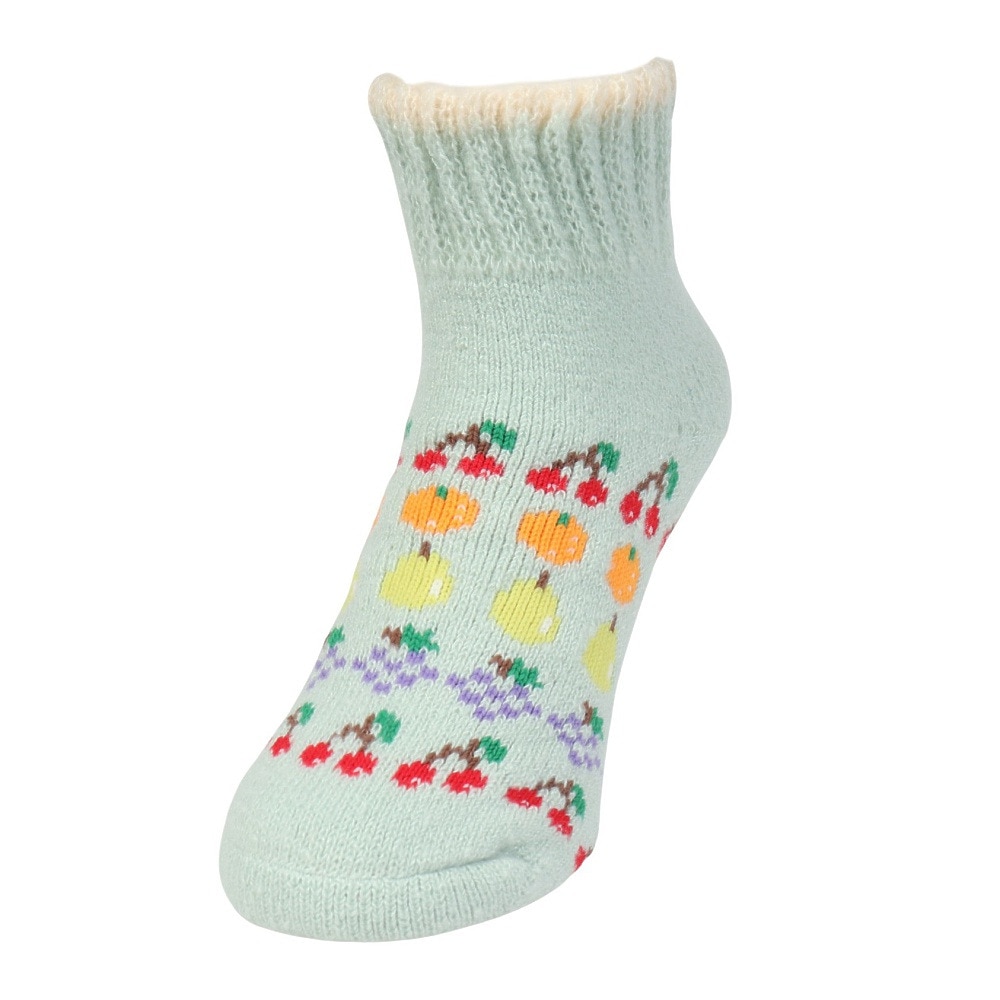 福助（レディース）ルームソックス WARM HOME フルーツ ショート丈 2262-12M MNT ミント 23cm