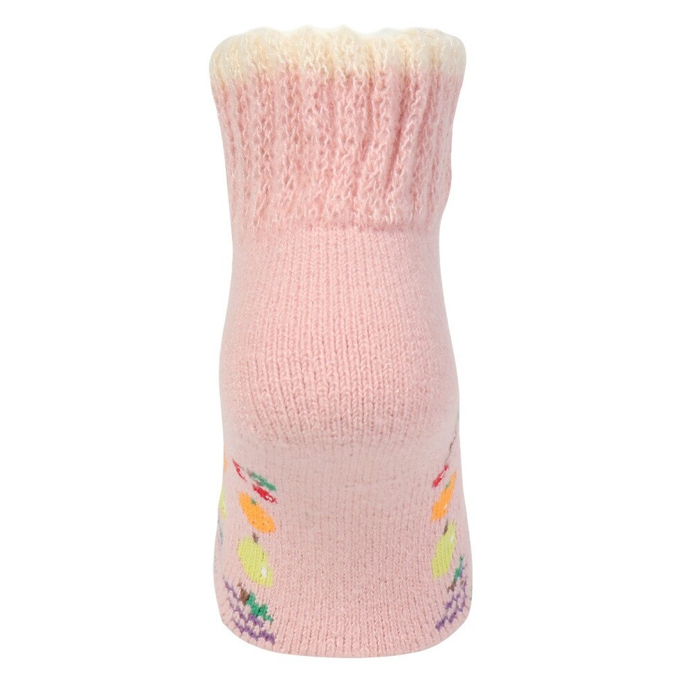 福助（レディース）ルームソックス WARM HOME フルーツ ショート丈 2262-12M PNK ピンク 23cm