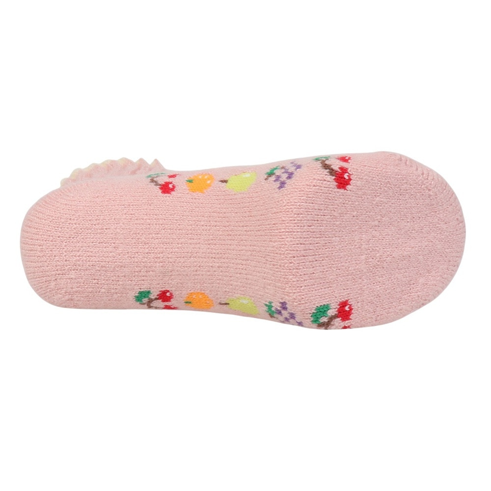 福助（レディース）ルームソックス WARM HOME フルーツ ショート丈 2262-12M PNK ピンク 23cm