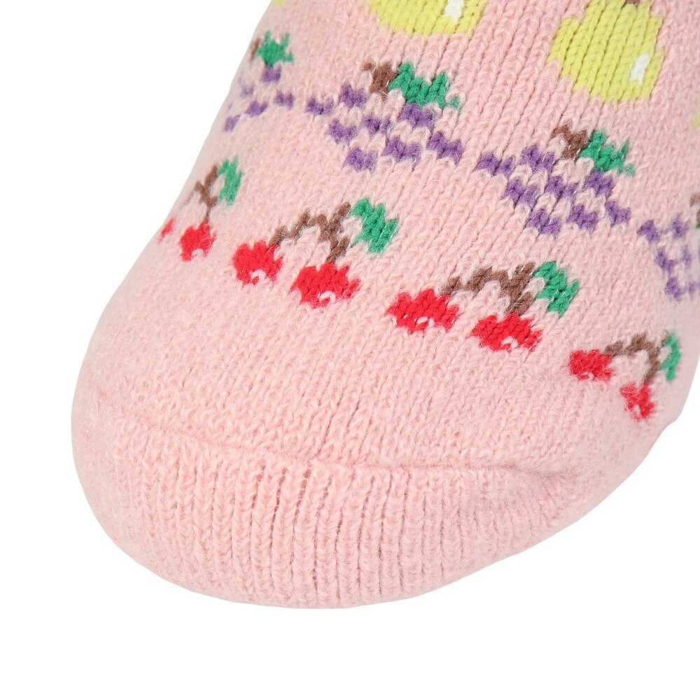 福助（レディース）ルームソックス WARM HOME フルーツ ショート丈 2262-12M PNK ピンク 23cm