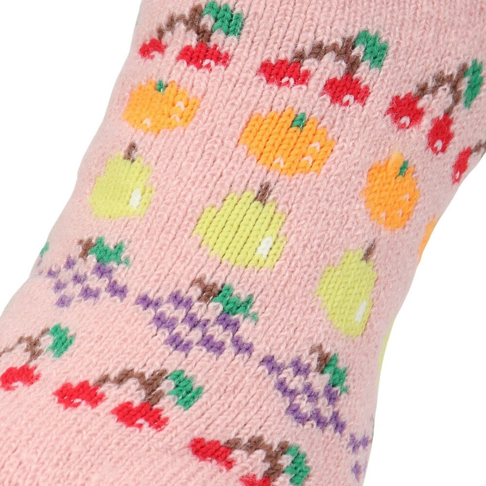 福助（レディース）ルームソックス WARM HOME フルーツ ショート丈 2262-12M PNK ピンク 23cm