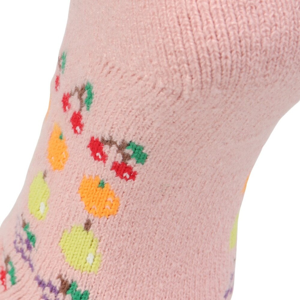 福助（レディース）ルームソックス WARM HOME フルーツ ショート丈 2262-12M PNK ピンク 23cm