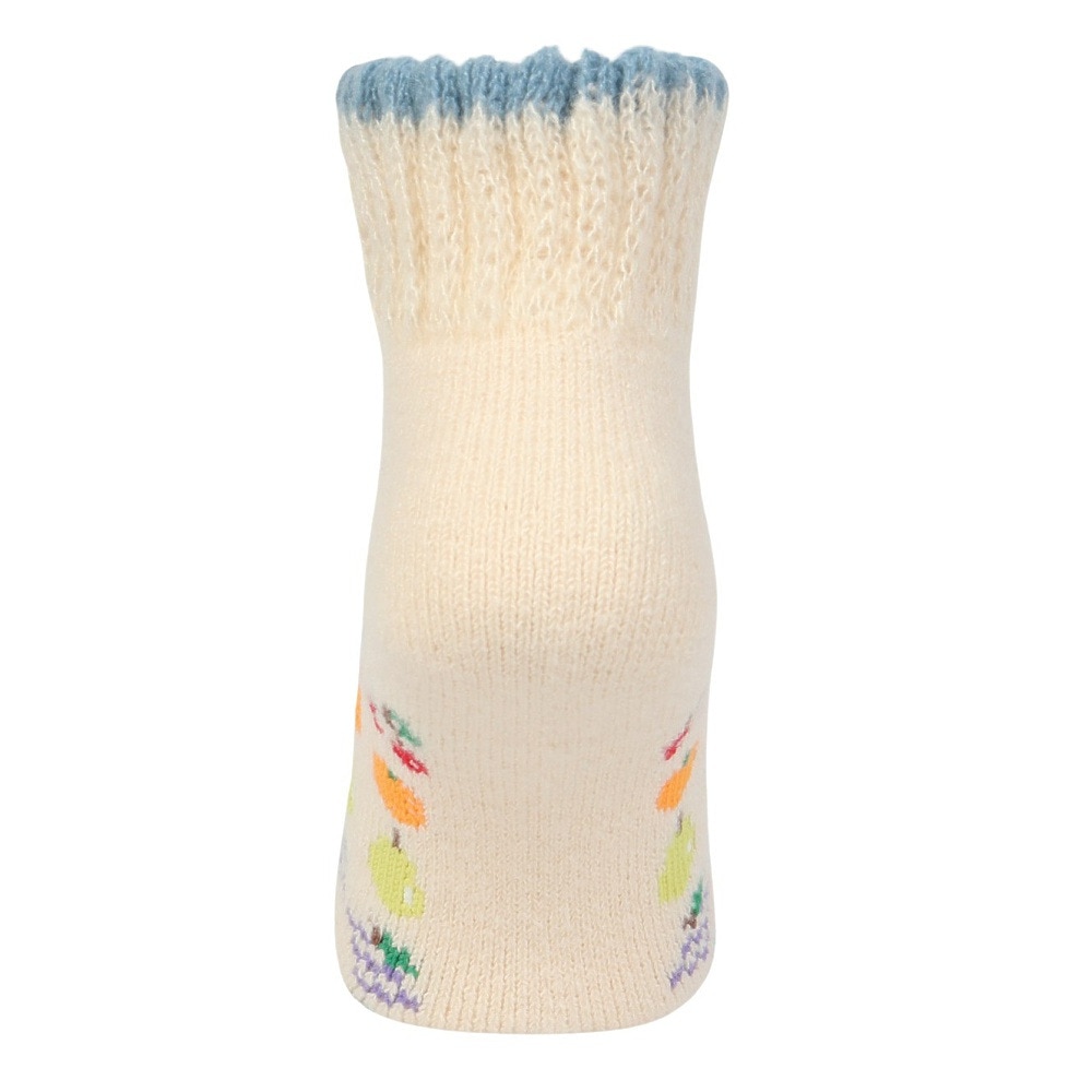 福助（レディース）ルームソックス WARM HOME フルーツ ショート丈 2262-12M WHT クリーム 23cm