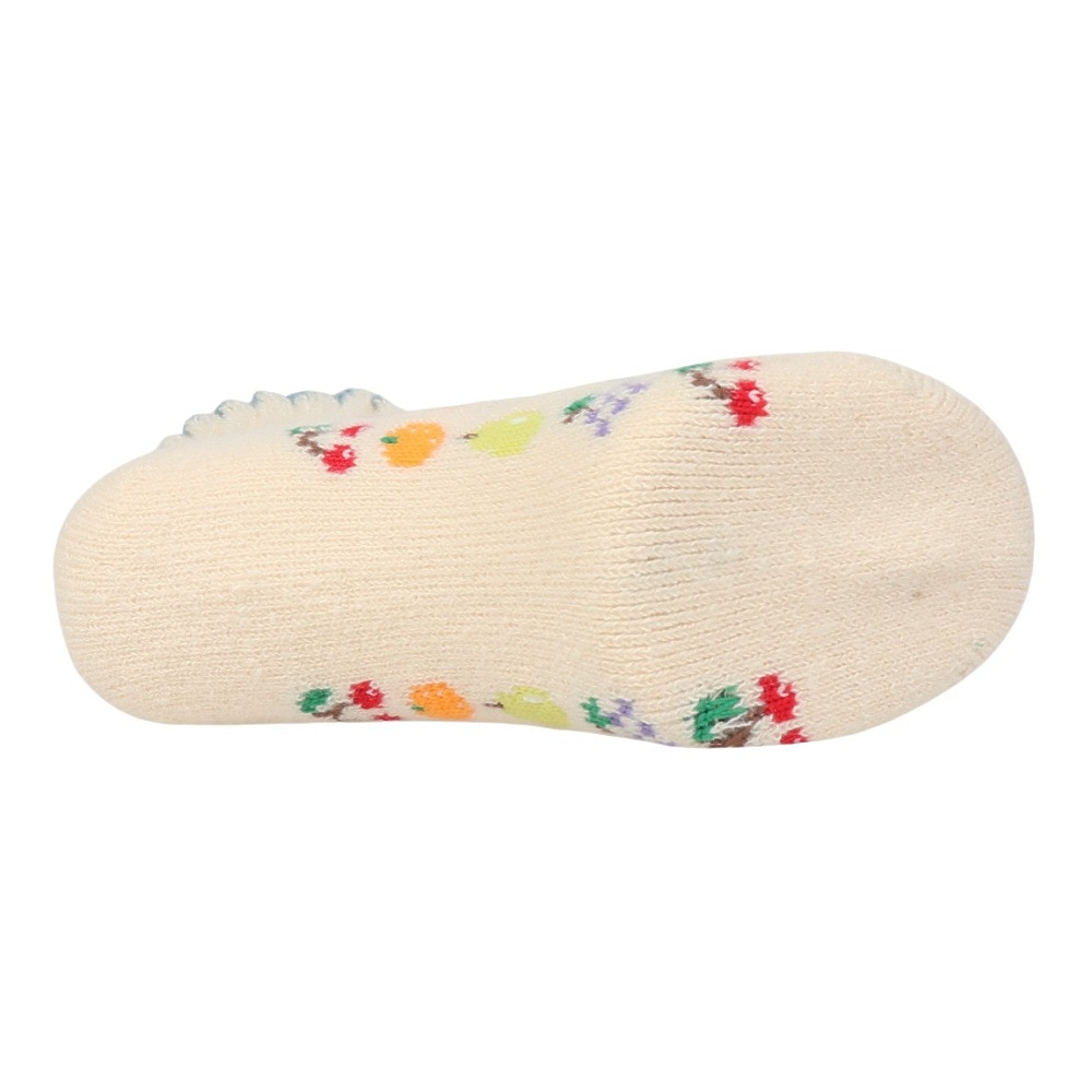 福助（レディース）ルームソックス WARM HOME フルーツ ショート丈 2262-12M WHT クリーム 23cm