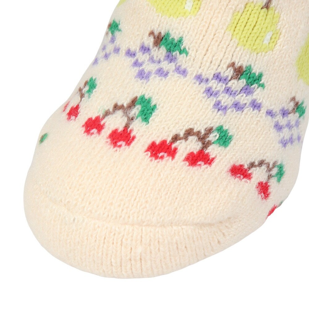 福助（レディース）ルームソックス WARM HOME フルーツ ショート丈 2262-12M WHT クリーム 23cm