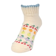 (レディース)ルームソックス WARM HOME フルーツ ショート丈 2262-12M WHT クリーム 23cm