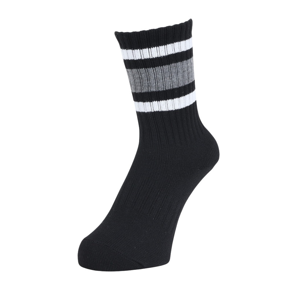 クー（Coo.）（レディース）クルーラインソックス 1足組 BLK 24S895CO4GSA0062