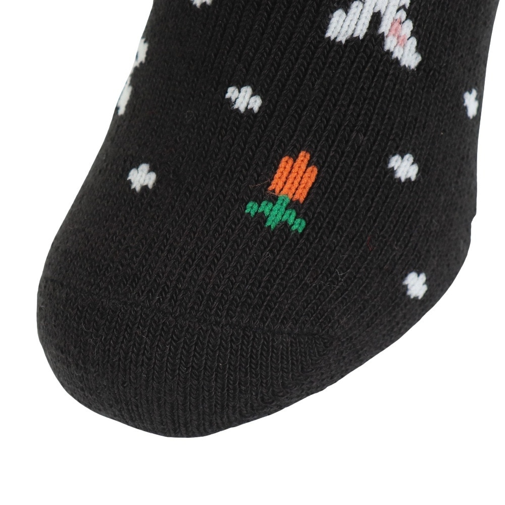 福助（レディース）FUN WARMHOME うさぎ柄 内側パイル 裏起毛 2262-93LBLK