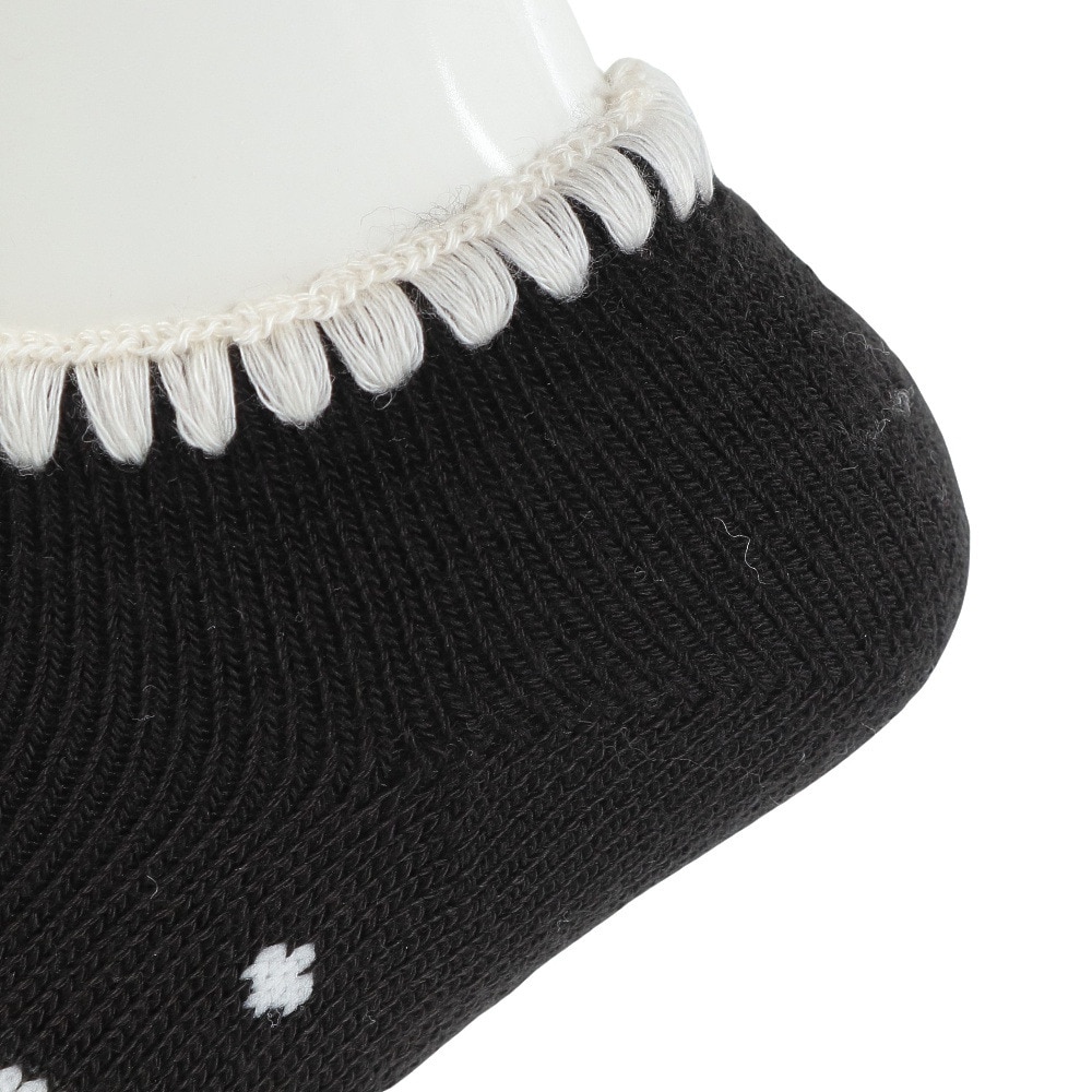 福助（レディース）FUN WARMHOME うさぎ柄 内側パイル 裏起毛 2262-93LBLK