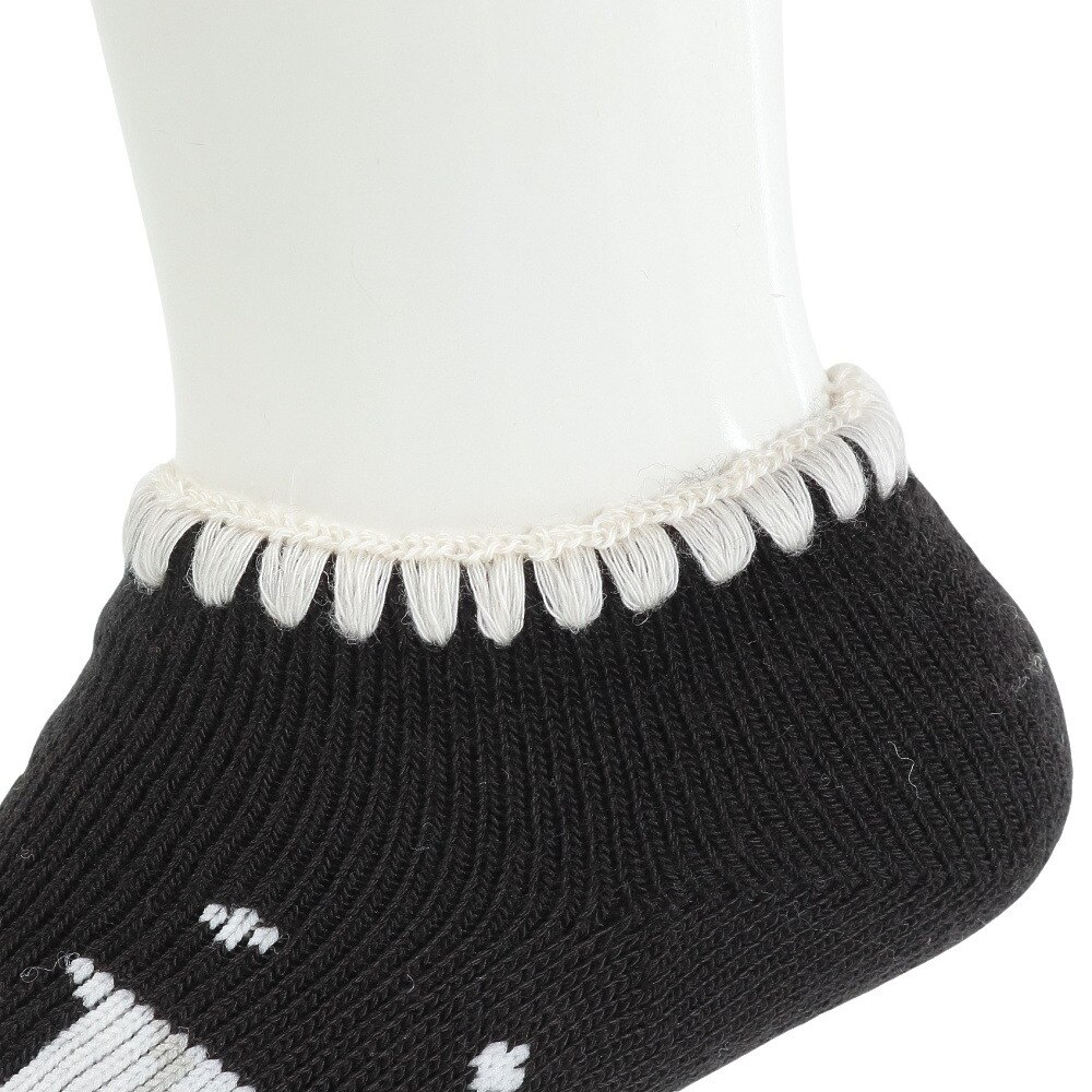 福助（レディース）FUN WARMHOME うさぎ柄 内側パイル 裏起毛 2262-93LBLK