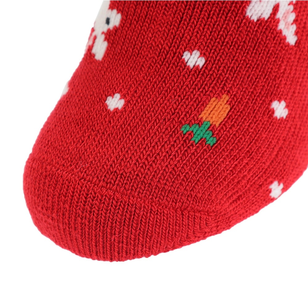 福助（レディース）FUN WARMHOME うさぎ柄 内側パイル 裏起毛 2262-93LRED