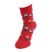 (レディース)FUN WARMHOME レトロフラワー柄 内側パイル 2262-94LRED