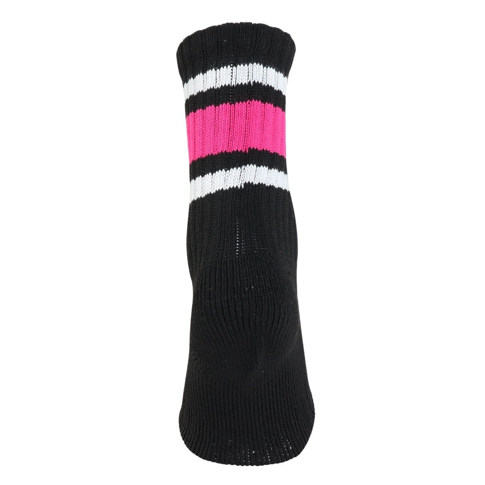 クー（Coo.）（レディース）1足組 クルー丈 ラインソックス 895Q4GSA0035 BLK