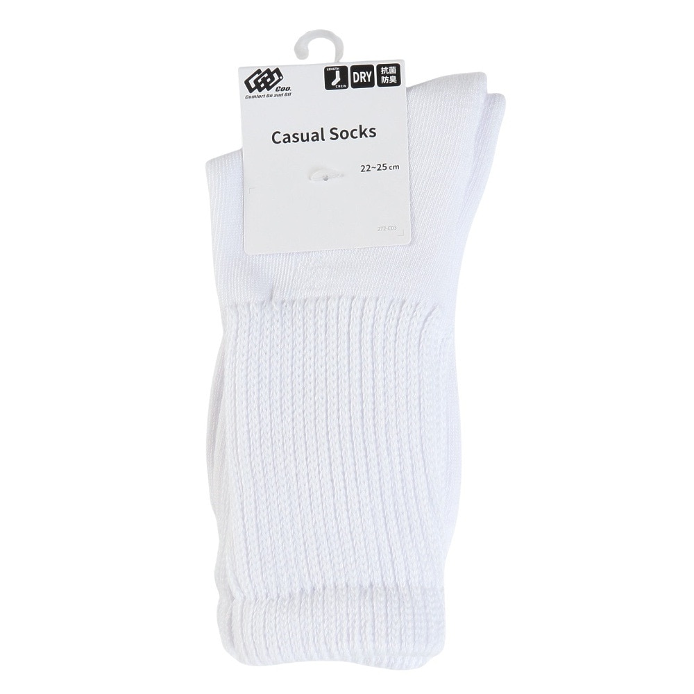 クー（Coo.）（レディース）1足組 クルー丈 ソックス 895Q4GSA0036 WHT