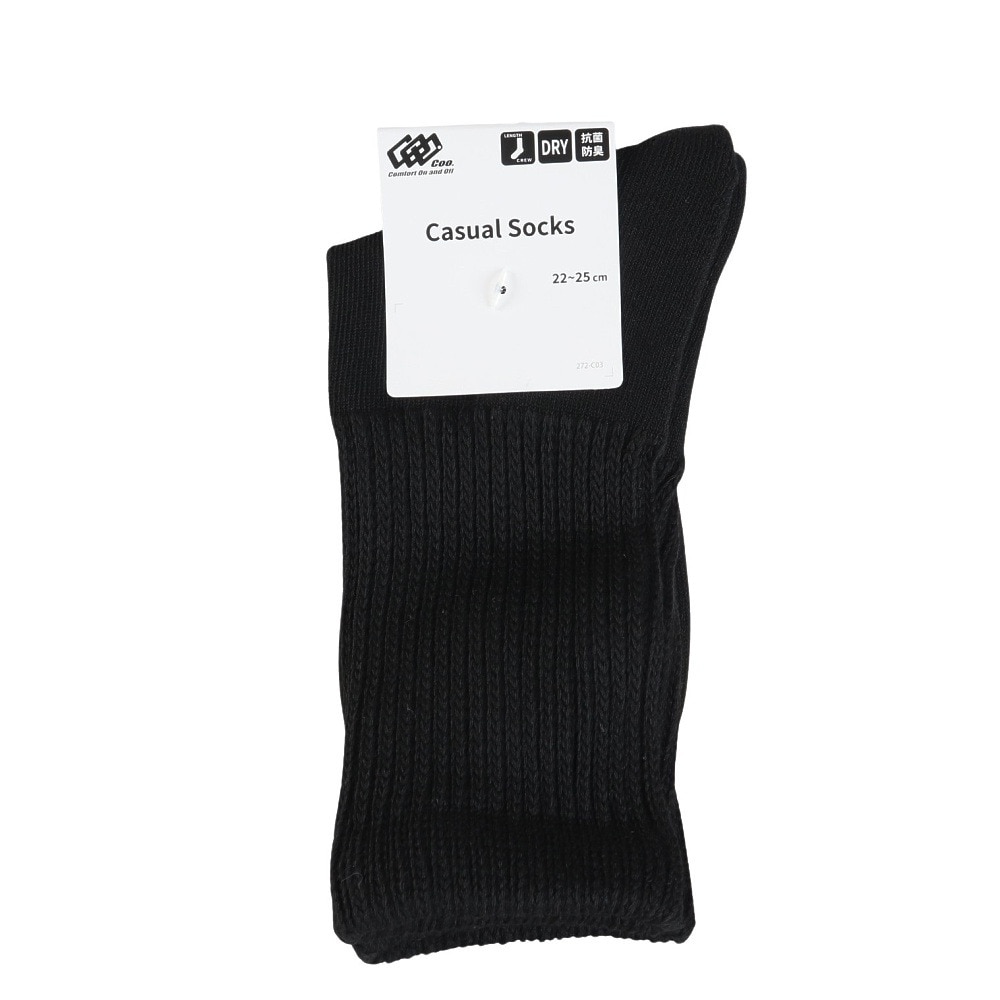 クー（Coo.）（レディース）1足組 クルー丈 ソックス 895Q4GSA0040 BLK