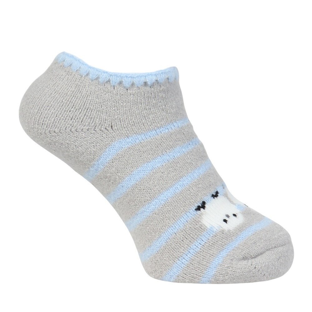 福助（レディース）ルームソックス WARM HOME シマエナガカバー ショート丈 2262-10M GRY グレー 23cm