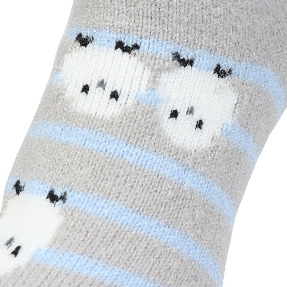 福助（レディース）ルームソックス WARM HOME シマエナガカバー ショート丈 2262-10M GRY グレー 23cm