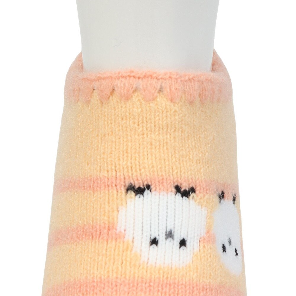 福助（レディース）ルームソックス WARM HOME シマエナガカバー ショート丈 2262-10M ORG オレンジ 23cm