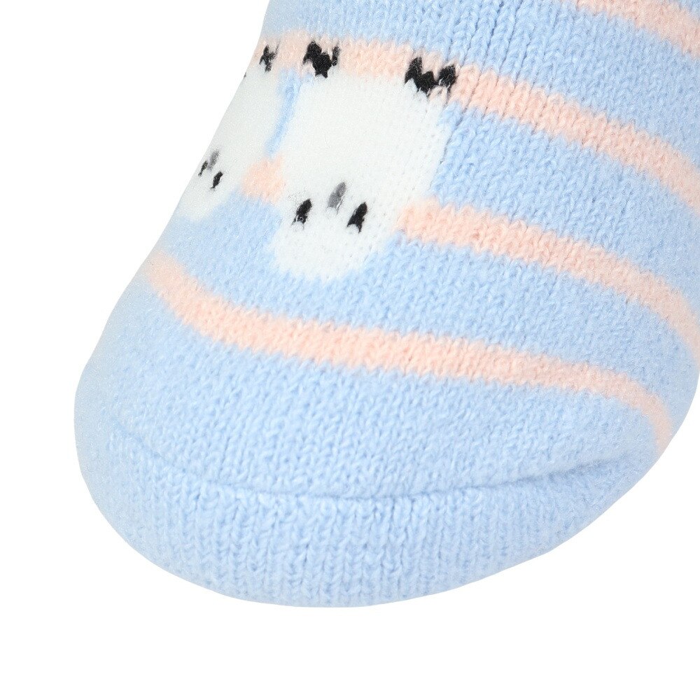 福助（レディース）ルームソックス WARM HOME シマエナガカバー ショート丈 2262-10M SAX サックス 23cm