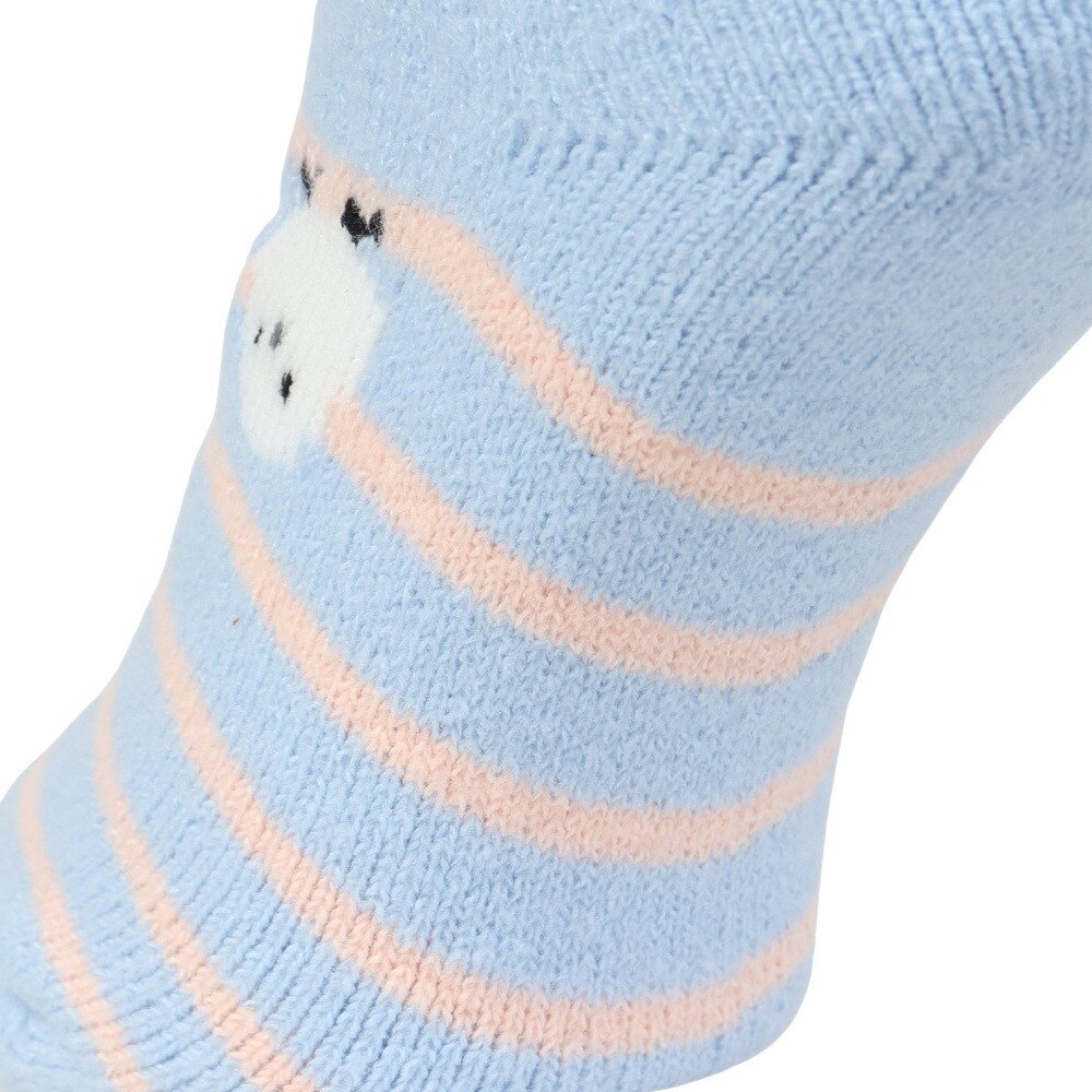 福助（レディース）ルームソックス WARM HOME シマエナガカバー ショート丈 2262-10M SAX サックス 23cm