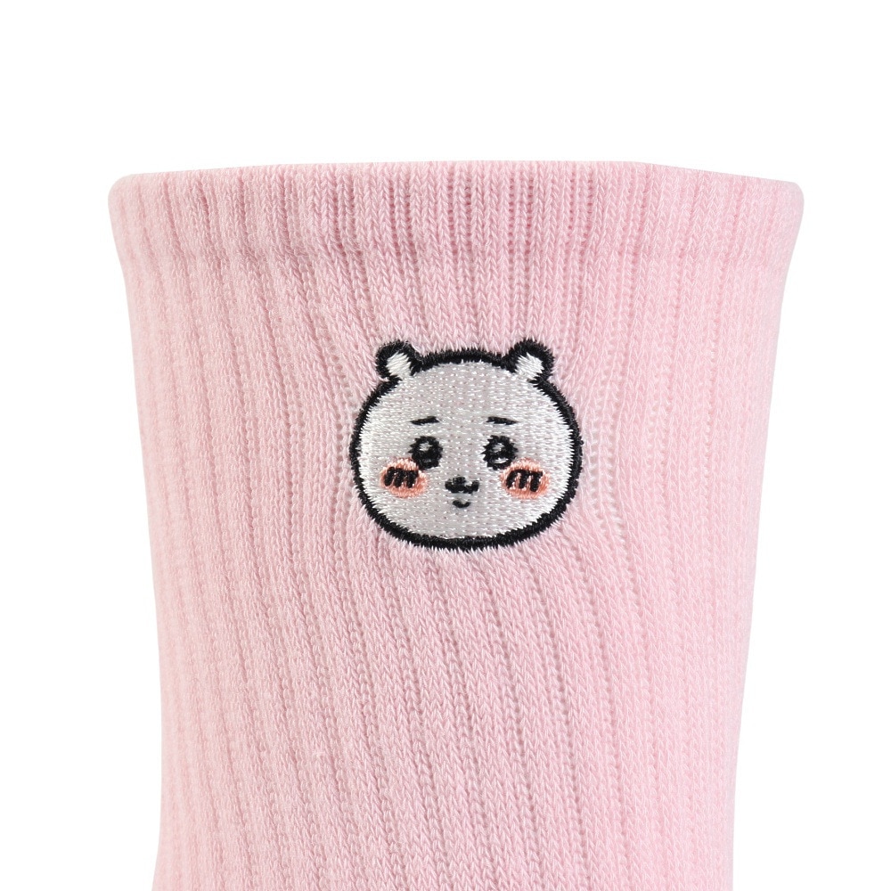 ちいかわ（レディース）靴下 無地クルー丈 ワンポイントソックス ピンク 22-24cm 3197001 ソックス クルーソックス カジュアル キャラクター